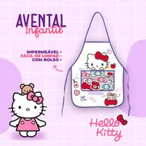 Avental Infantil Com Bolso Hello Kitty Escolar Decorado Feminino