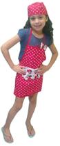 avental infantil com touca bandana estampado tricoline