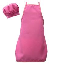 Avental Infantil Com Touca De Cozinheiro Vermelho Oxford