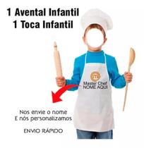 Avental Infantil E Touca Personalizada Master Chef! - Nome - O Cara da Caneca