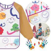 Avental Infantil Manga Cumprida Com 3 Divisória Color Joy Avental Infantil Manga Cumprida Com 3 Divisória Color Joy