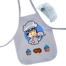 Avental Infantil Personalizado + Touca Cozinha + Nome