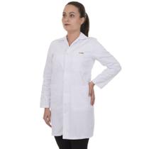 Avental / Jaleco De Enfermagem Em Oxford Manga Longa Branco - Artipé