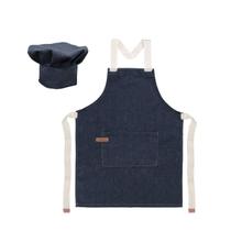 Avental Jeans Azul e Chapeu de Cozinheiro Chef Cozinha Bar Avental Jeans Azul e Chapeu de Cozinheiro Chef Cozinha Bar