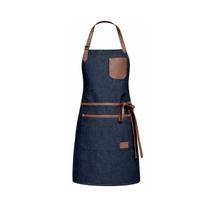 Avental Jeans e Couro Chef de Cozinha Barista Bartender 1un Avental Jeans e Couro Chef de Cozinha Barista Bartender 1un