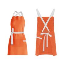 Avental Laranja Alça Cruzada Algodao Restaurante Bar Bistro