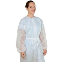 Avental manga longa punho de elastico pp 20 branco tamanho m bf pct com 10und