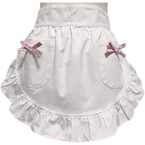 Avental: meio avental fofo com babados e laços e bolsos Avental: meio avental fofo com babados e laços e bolsos