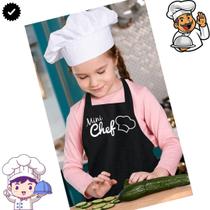 Avental Mini Chef Chefinhos Crianças Infantil Cozinha - Cores Branco e Preto