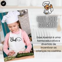 Avental Mini Chef Chefinhos Crianças Infantil Cozinha - Cores Branco e Preto