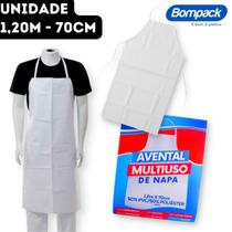 Avental Multiuso de Napa Branco Impermeável Cozinha Açougue Bompack - 1,2m x 70cm - Unidade