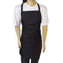 Avental preto oxford com bolso e amarração tamanho único Avental preto oxford com bolso e amarração tamanho único