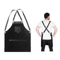 Avental Preto Profissional Barbearia Cafeteria Bartender 10un Avental Preto Profissional Barbearia Cafeteria Bartender 10un
