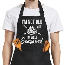 Avental SANDJEST Funny BBQ Cooking com bolsos para homens