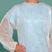 Avental Túnica Descartável com Manga Longa Tnt Branco 10 Unidades