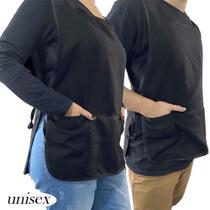 Avental uniforme bata jaleco preto profissional unisex tamanho unico feminino masculino