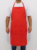 Avental vermelho oxford com bolso e amarração tamanho único Avental vermelho oxford com bolso e amarração tamanho único