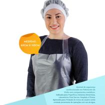 Avental vinil 60 x 110 transparente com cordao fitilho - slim prevemax - kit 10 unidades