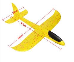 Avião Aeromodelo Planador Espuma 48cm Varias Cores - Amarelo