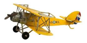 Avião Amarelo Decorativo De Hélice Estilo Retrô Vintage 29cm Avião Amarelo Decorativo De Hélice Estilo Retrô Vintage 29cm