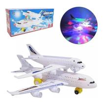 Avião Bate E Volta 3D Light Airbus A380 Duplo Com Som E Luz A Pilha Na Caixa - toys