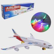 Avião Bate e Volta Airbus A380 Com Som e Luz A Pilha Na Caixa