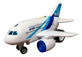 Avião Bate Volta Brinquedo Miniatura C/ Som E Luz 3 Pilhas Inclusas - Uni Toys