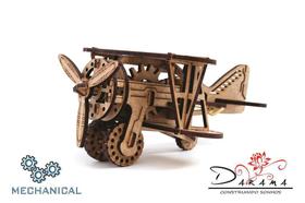 Avião Biplano - Quebra Cabeças 3D Mecânico Em Mdf - Darama