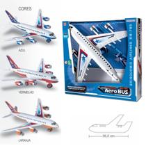 Avião Brinquedo 36cm AeroBuss Super Performance Brinquemix Infantil e Adulto