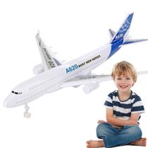 Avião Brinquedo Grande Fricção Acende Luzes E Som Aviãozinho