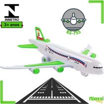 Avião Brinquedo Infantil Menino Menina BS Plane 30cm Verde - Bs Toys