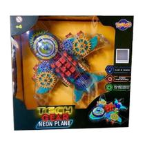 Avião Brinquedo Neon Tech Gear Luz E Som Toyng Infantil
