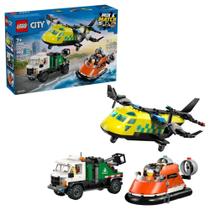 Aviao, caminhao e hovercraft lego city remix 990 peças 60505