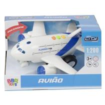 Aviao com movimento som e luzes 20cm bbr