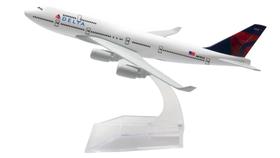 Avião Comercial Boeing 747 Delta Air Lines - Miniatura de Metal 16 cm