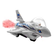 Avião de Brinquedo com Som Luz Movimentos que Solta Fumaça