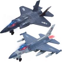 Avião de brinquedo HOLYFUN Double Metal Fighter Army com som e luz
