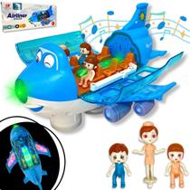 Avião De Brinquedo Musical Gira 360 Bate E Volta - ul - Europio