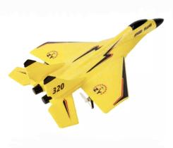 Avião De Controle Remoto Jato Bi-motor Amarelo Caça Rc Fx-Su - Protect