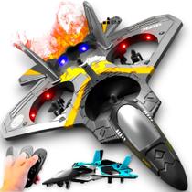 Avião De Controle Remoto Para Criança Jato Drone Brinquedo recarregável com luzes aviao aeronave