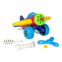 Aviao didatico brinquedo educativo aeronave infantil desmonta poliplac