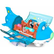 Avião Infantil Azul Com Sons Engraçados