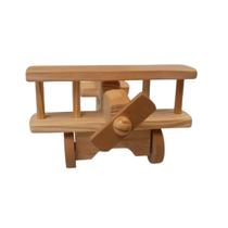 Avião Infantil Madeira Pinus Natural Artesanal 10x17