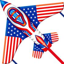 Avião Kite SGFTre Flag vermelho, azul, fácil de voar para crianças de 3 a 5 anos