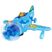 Avião Maluco Grande Bate e Volta Infantil com Luzes Músicas Brinquedo Infantil Airbus