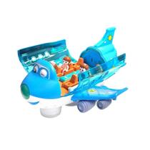 Avião Maluco Infantil Gira 360 Bate e Volta Com Bonecas e Luzes Azul Avião Maluco Infantil Gira 360 Bate e Volta Com Bonecas e Luzes Azul