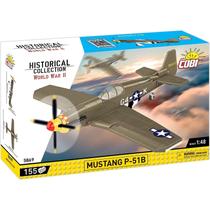 Avião Militar Americano P-51B Mustang Com 155 Pcs Bloco de Montar Cobi