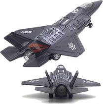 Avião militar modelo de aeronave de ataque F-35 - metal fundido sob pressão, pull-back, luzes e sons