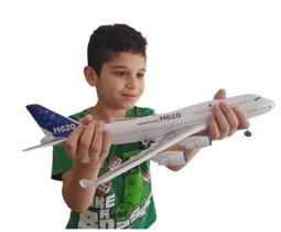 Avião miniatura brinquedo fricção acende luzes modelo H620