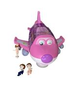 Avião musical Brinquedo Gira 360 graus Bate e Volta Som luz menina